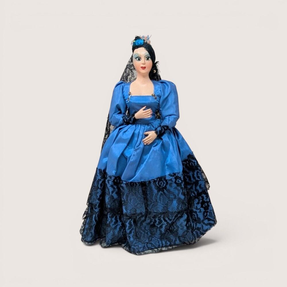 Vintage 1960s Satin And Lace Spanish Dancer Doll